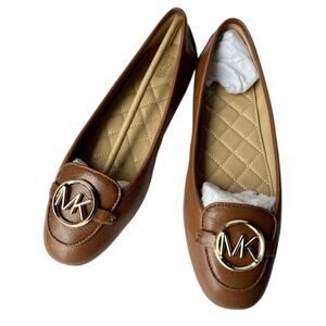 MICHAEL KORS Lillie Moccasin Luggage Brown US 6 M Flats Ballet Shoes NWOT